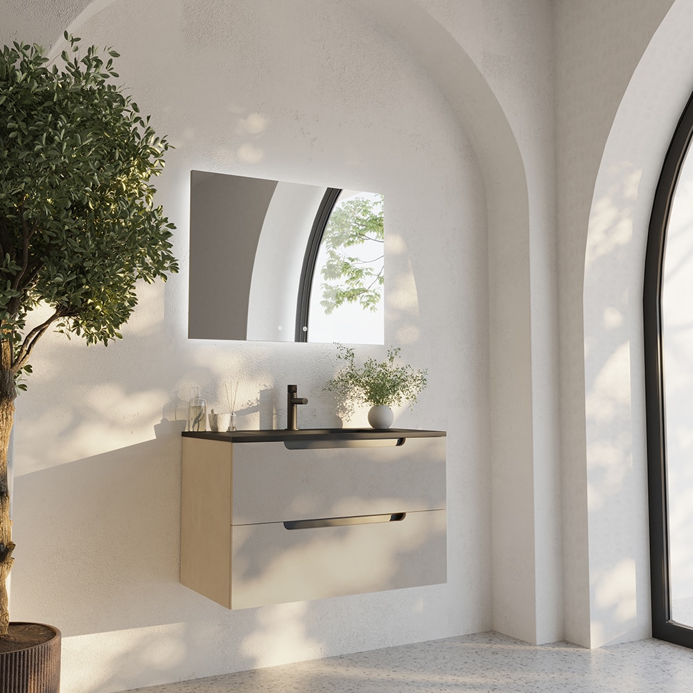 Masca lavoar SAVINIDUE Comfort, MDF, 82 x 48 x 55 cm, gri