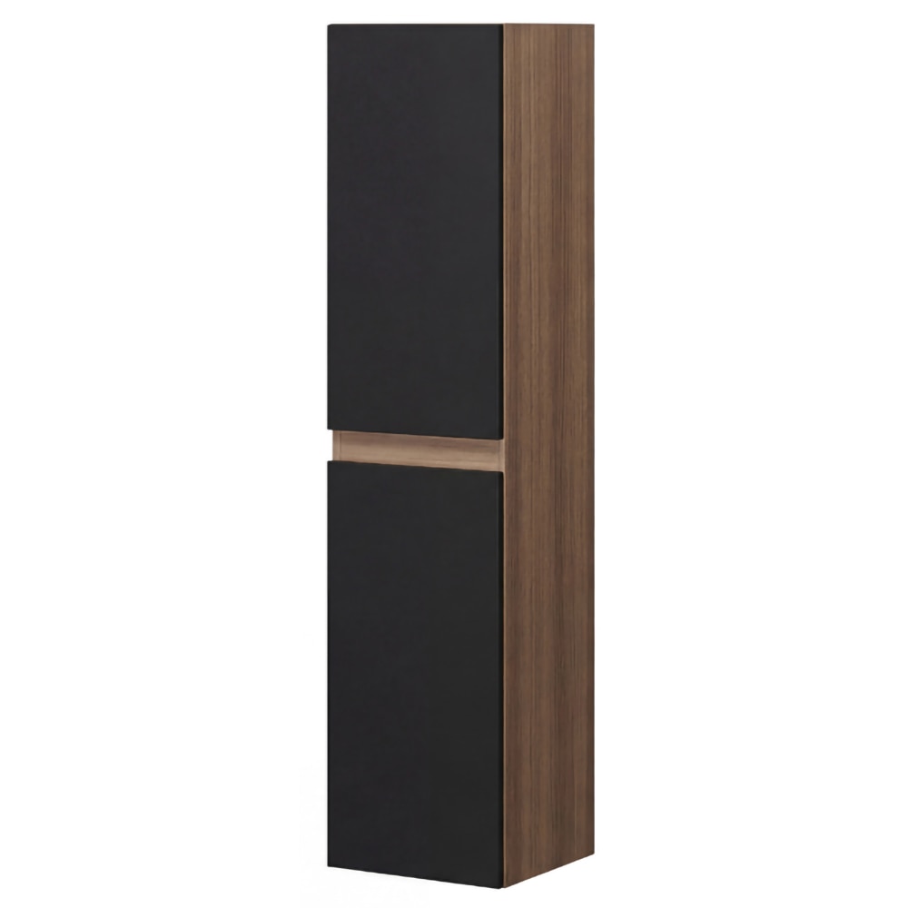 Dulap baie SAVINIDUE Easy, 2 usi, 34 x 36 x 133 cm, negru-maro