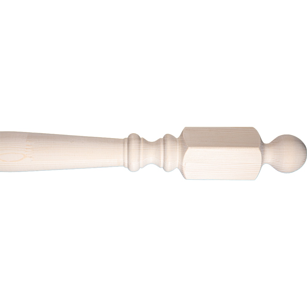 Balustru cap strunjit, brad, 1130 x 70 x 70 mm, natur