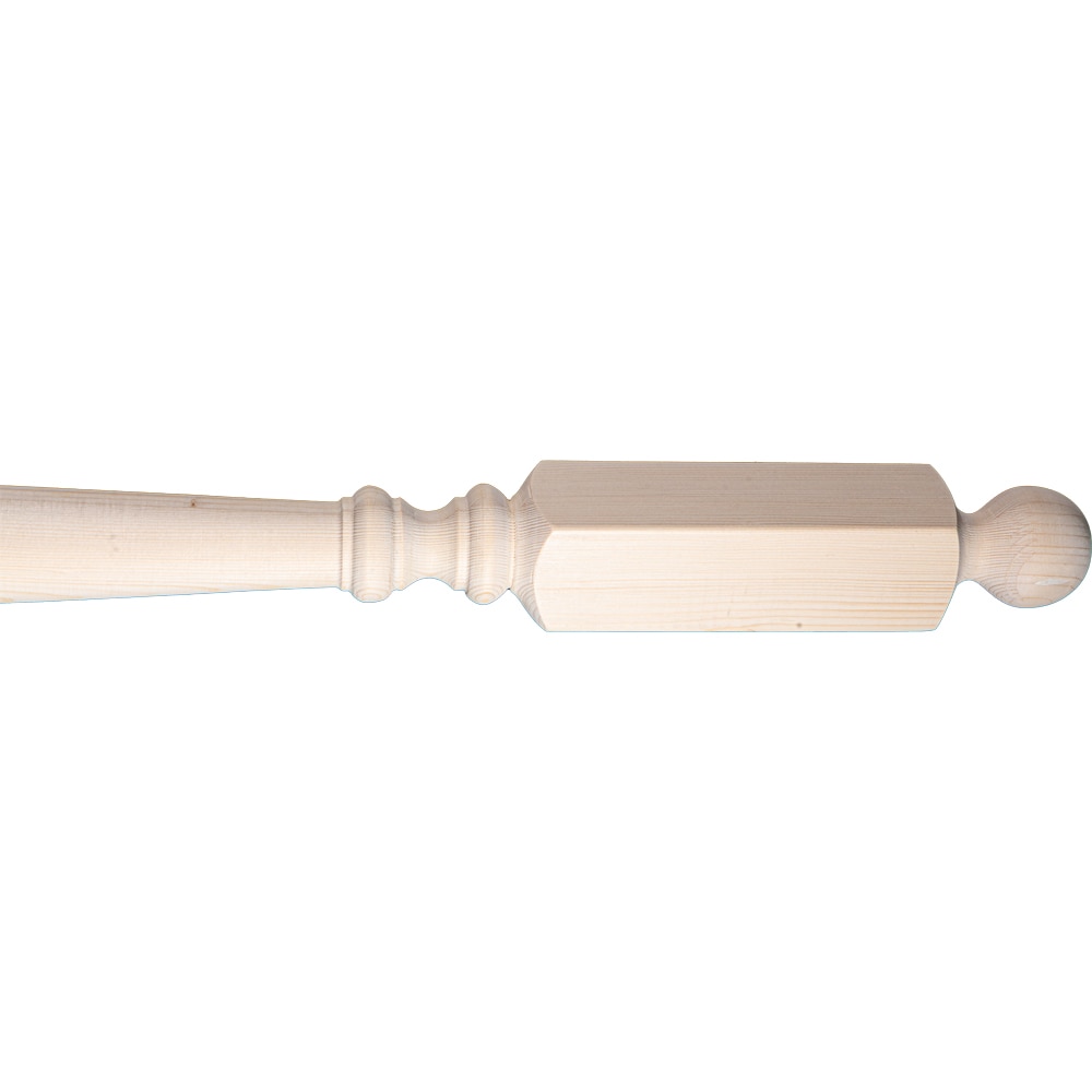 Balustru cap strunjit, brad, 1300 x 70 x 70 mm, natur