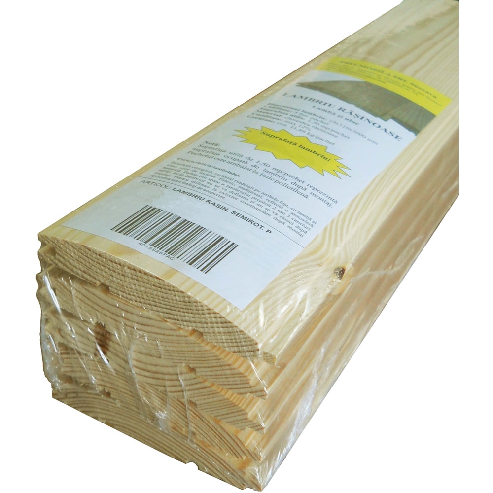 Lambriu semirotund, 19 x 114 x 3000 mm, 1.71 m2, clasa AB, maro