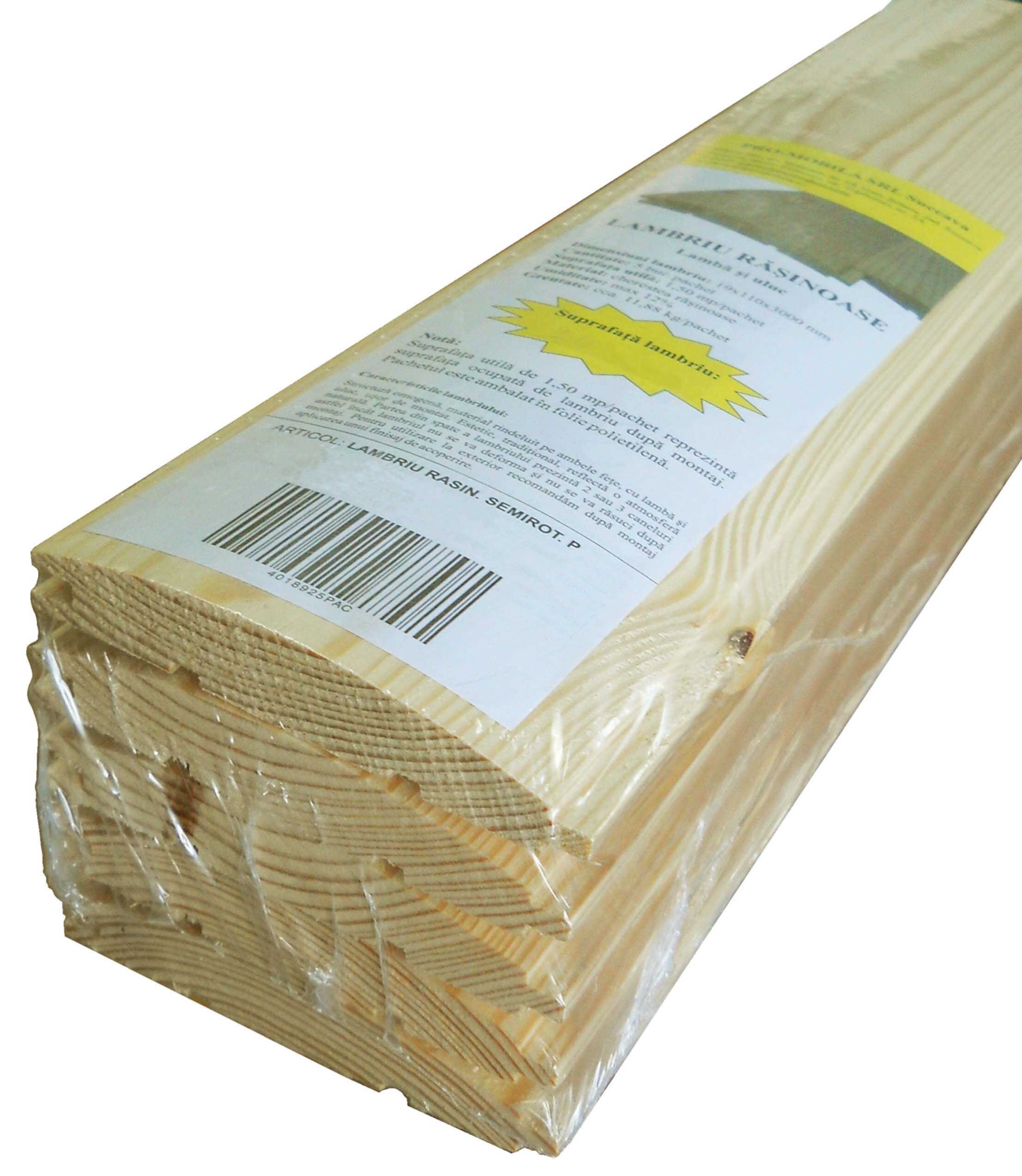 Lambriu semirotund, 19 x 114 x 3000 mm, 1.71 m2, clasa AB, maro