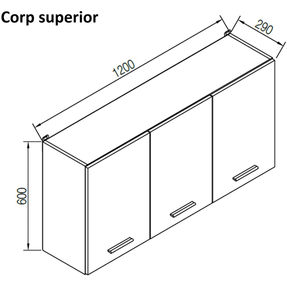 Mobila bucatarie Viola, PAL, 240 x 45 x 210 cm, caramel