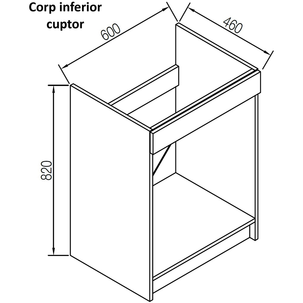 Mobila bucatarie Viola, PAL, 240 x 45 x 210 cm, caramel