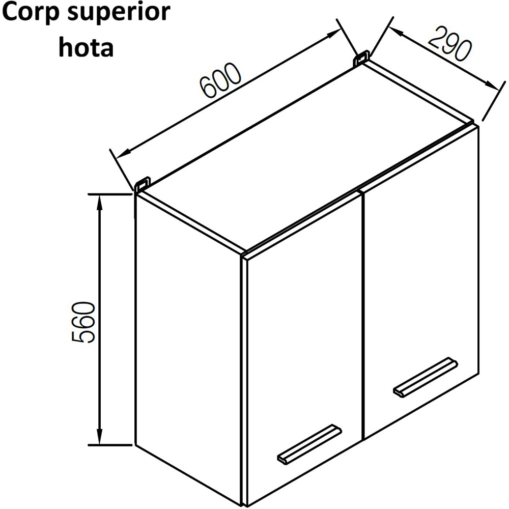 Mobila bucatarie Viola, PAL, 240 x 45 x 210 cm, caramel
