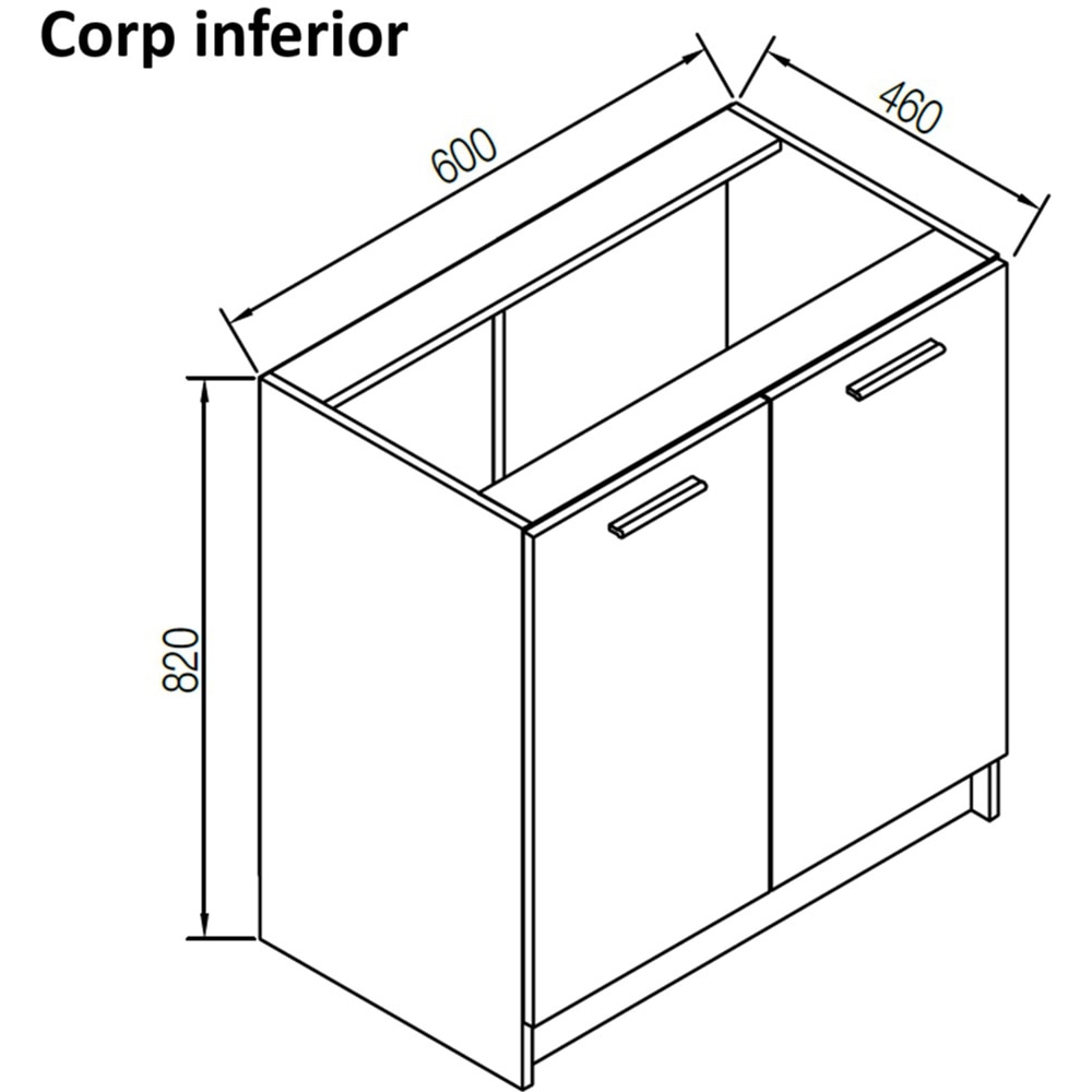 Mobila bucatarie Viola, PAL, 240 x 45 x 210 cm, caramel