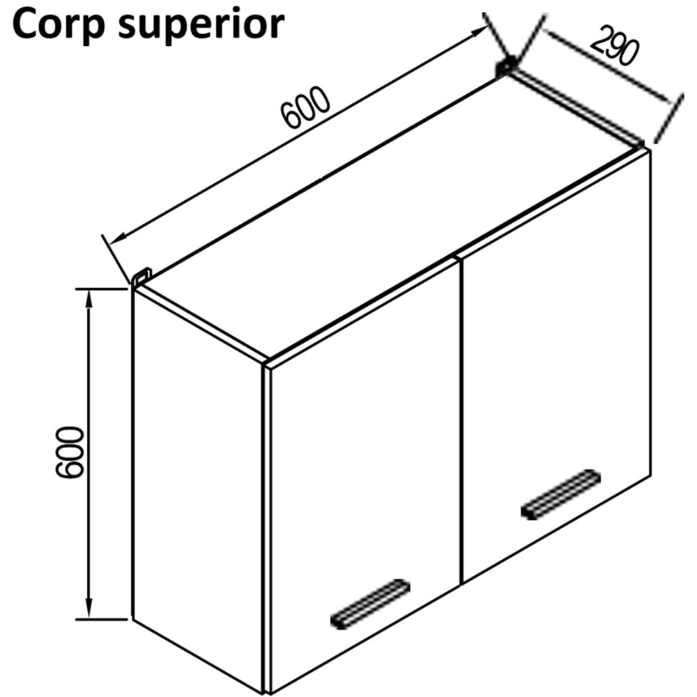 Mobila bucatarie Viola, PAL, 240 x 45 x 210 cm, caramel