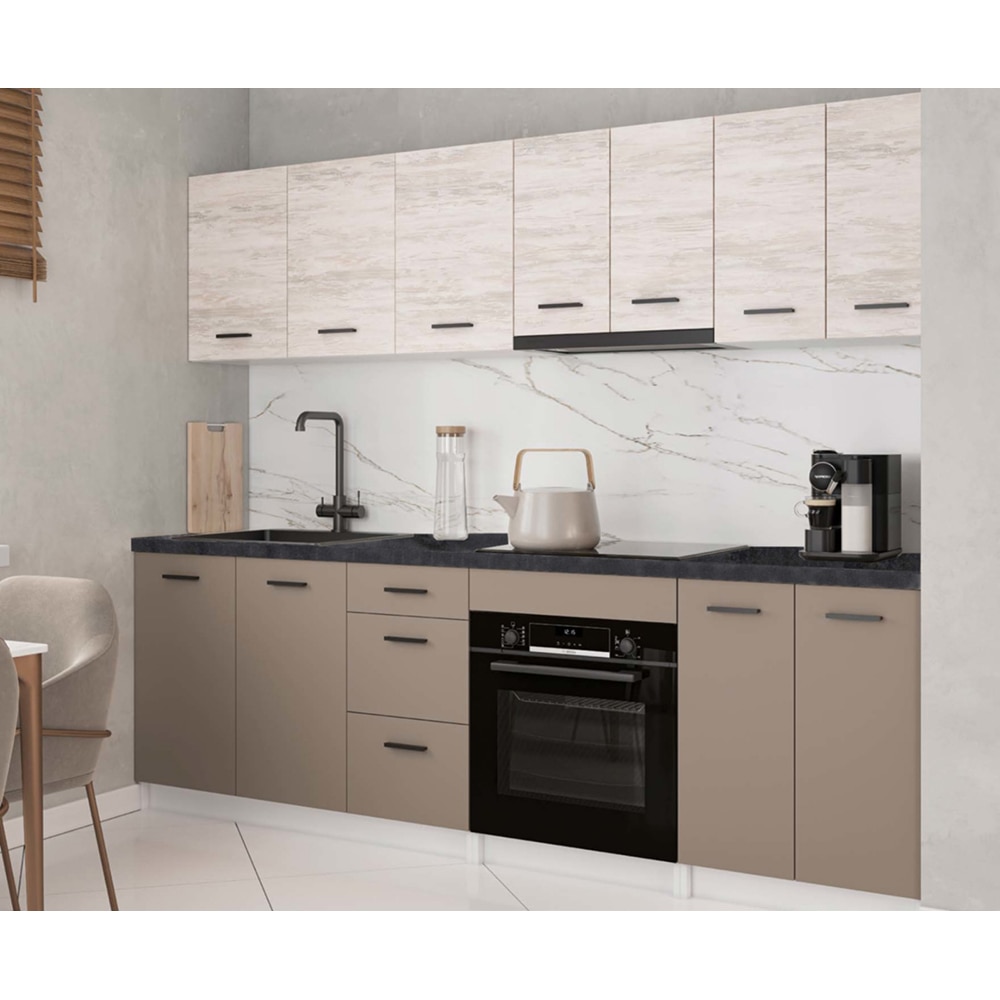 Blat bucatarie Viola, PAL melaminat, 240 x 60 x 2.8 cm, dark concrete