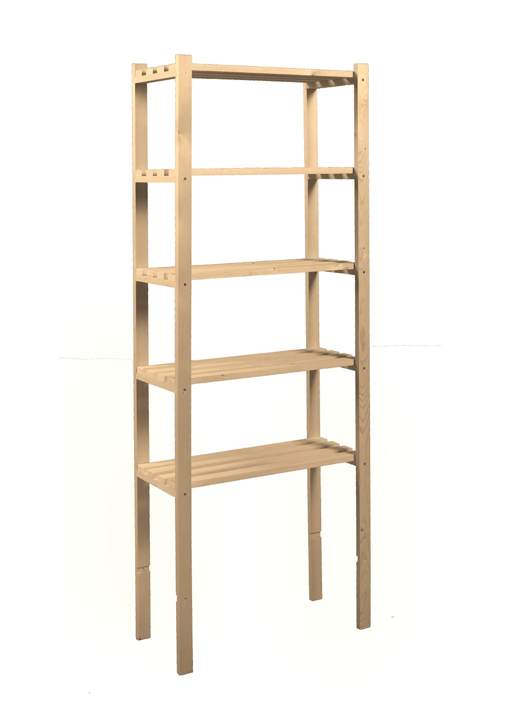 Raft lemn, 5 polite, crem, 170 x 75 x 40 cm