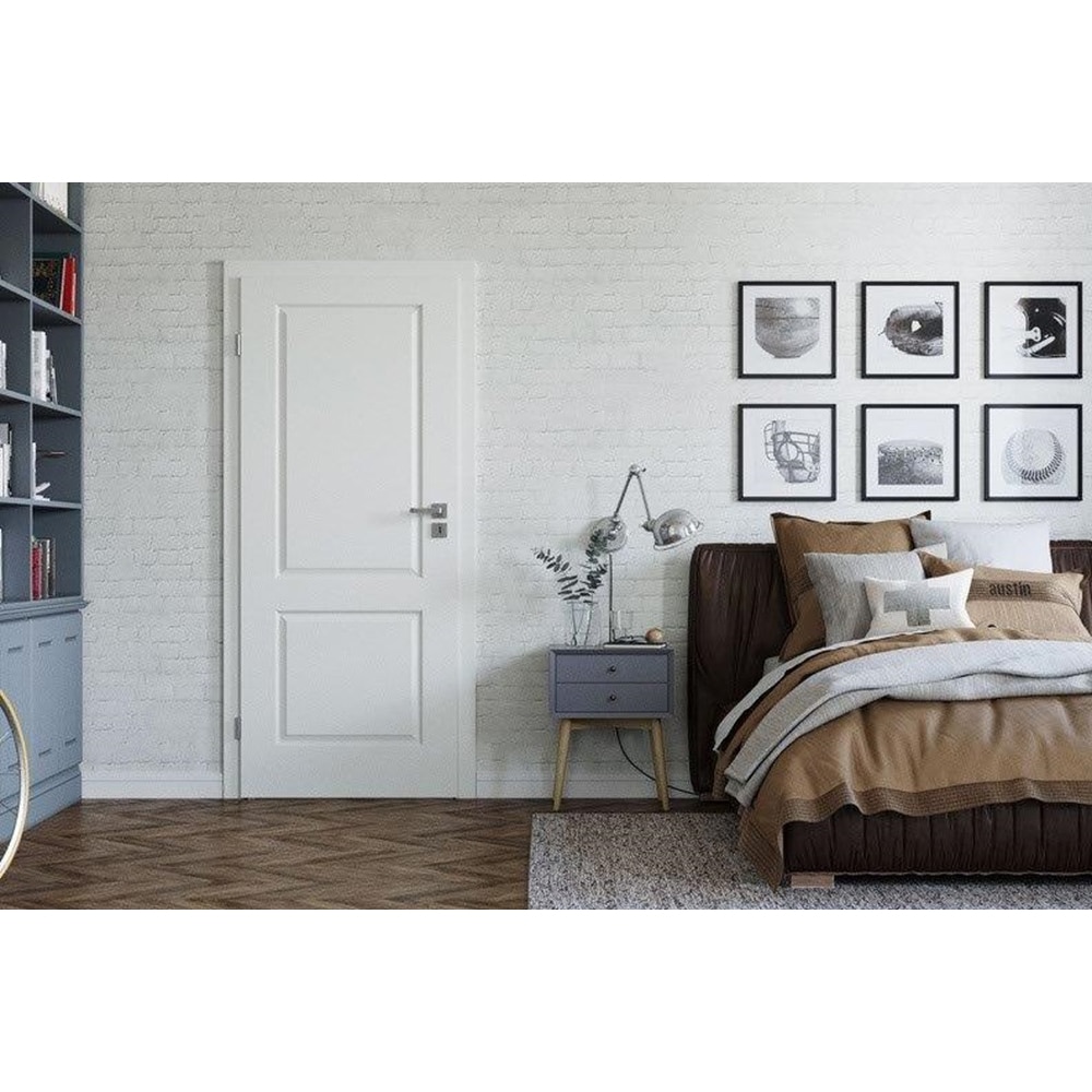 Usa interior Royal A, fara geam, dreapta, HDF, 80 x 203 cm, alb