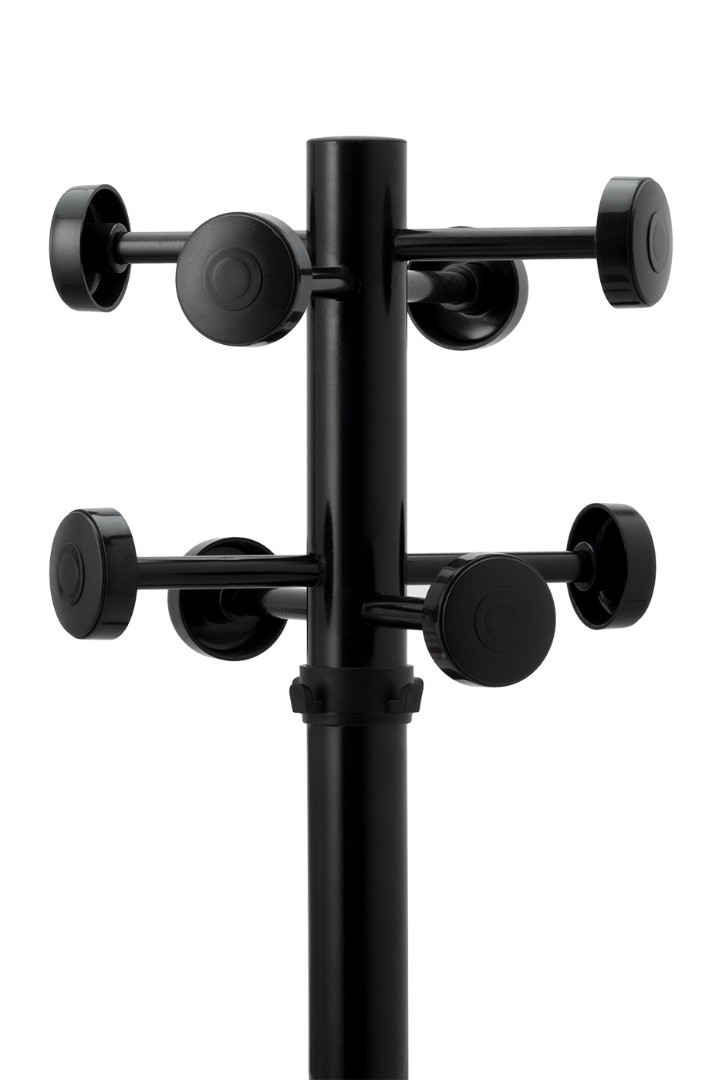 Cuier negru metalic tip pom, 175 x 57 x 33 cm