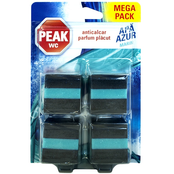 Odorizant toaleta PEAK WC Azur Marin, 4 x 50g