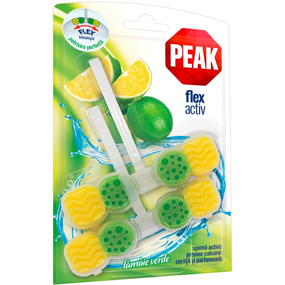 Odorizant toaleta PEAK Flex Activ Citrice, 2 x 48g