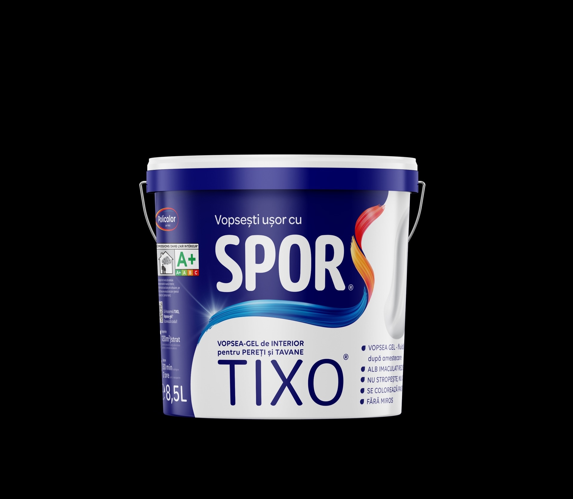 Vopsea lavabila Policolor Spor, alb, 8.5 L, Interior