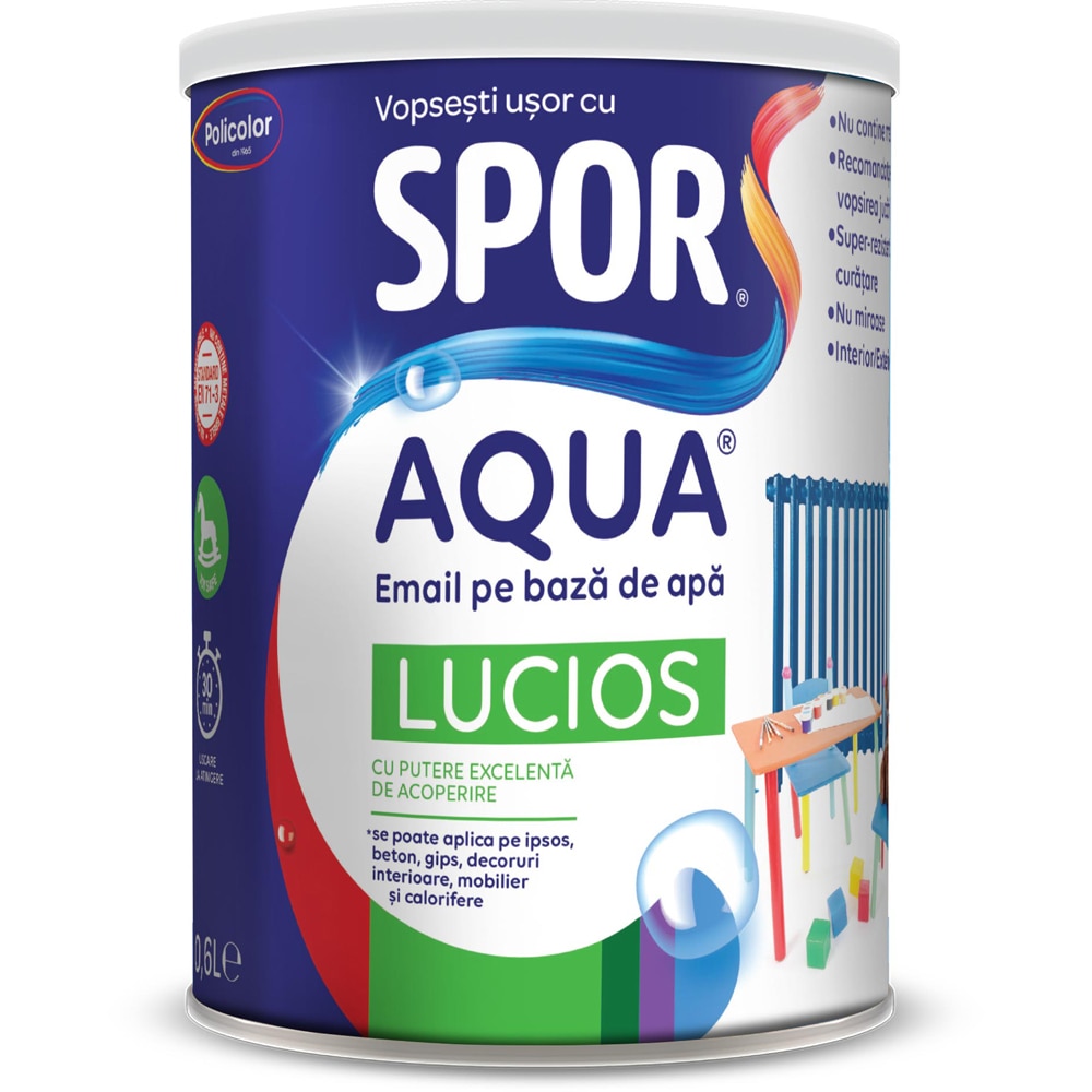 Email lucios SPOR, galben, 600 ml