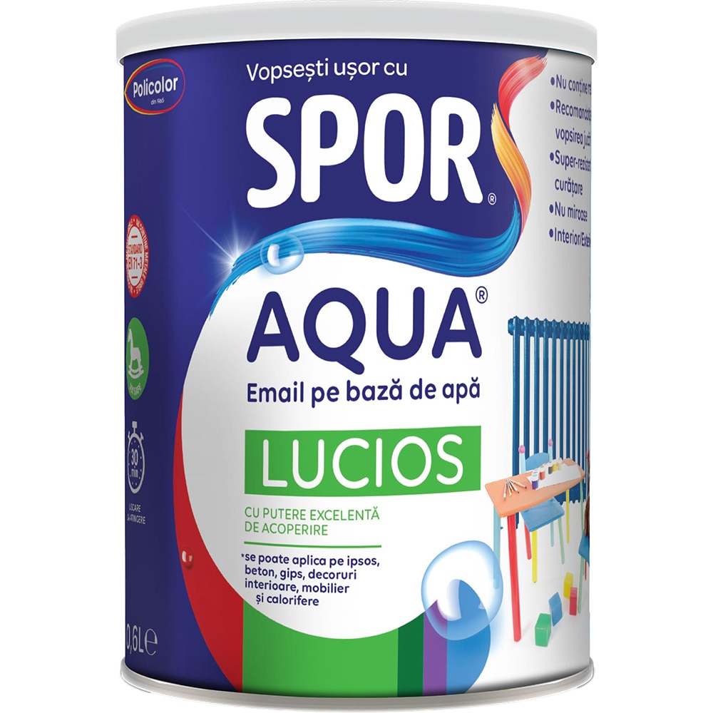 Email lucios pe baza de apa Spor Aqua, 0.6L