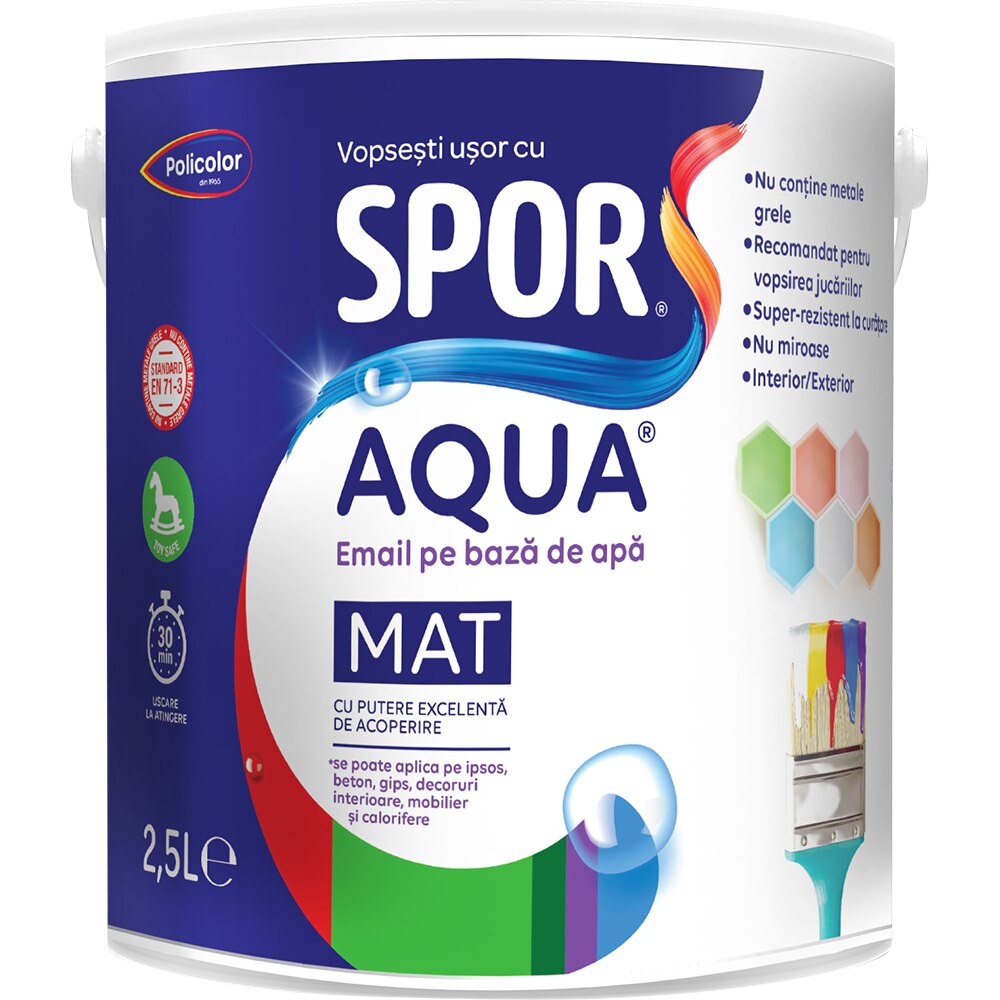 Email mat pe baza de apa Spor Aqua, 2.5L