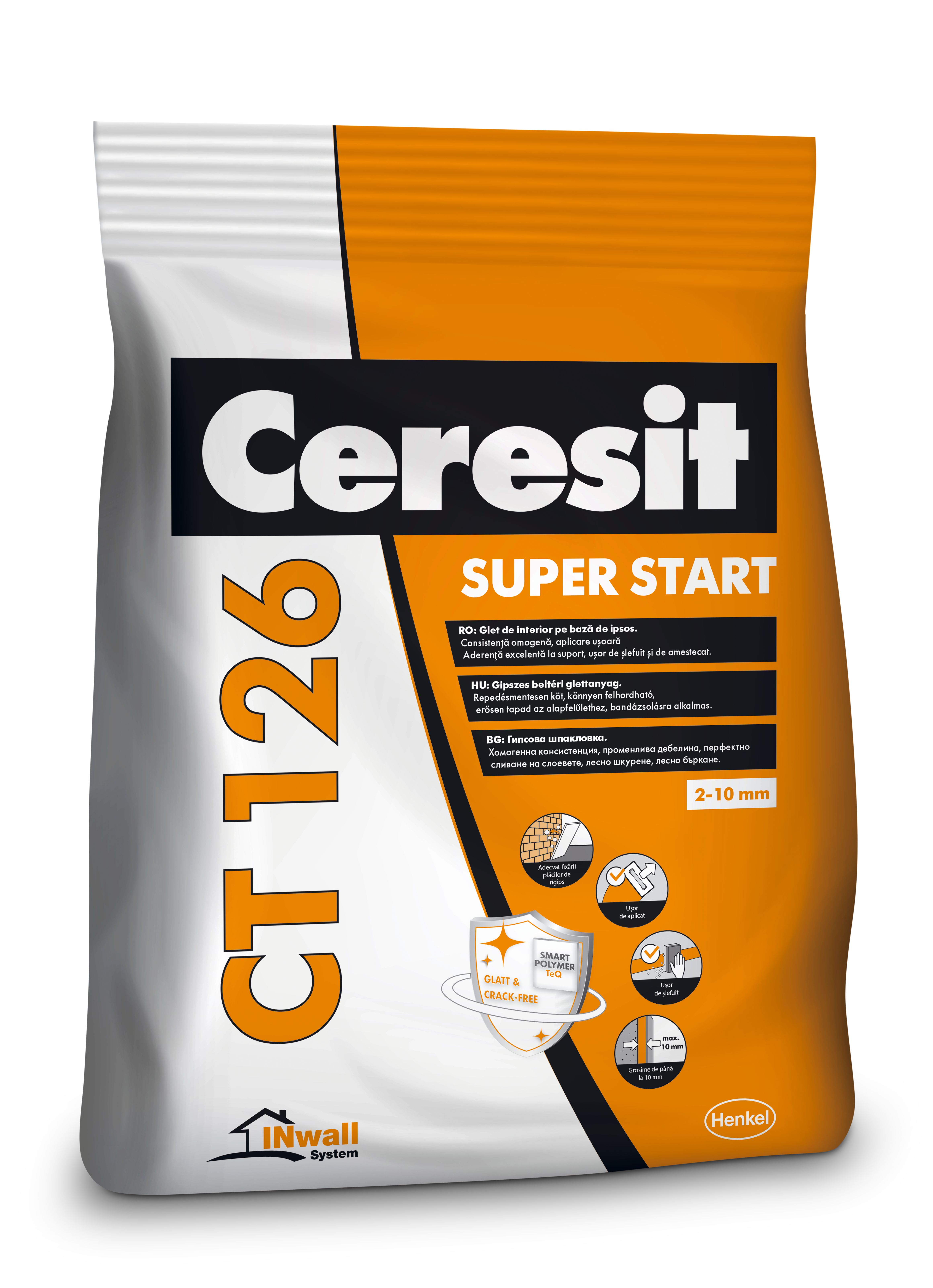 Glet de interior Henkel Ceresit CT 126, pe baza de ipsos, 5 kg 