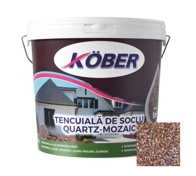 Tencuiala decorativa de soclu, Quartz-Mozaic, B50  Kober