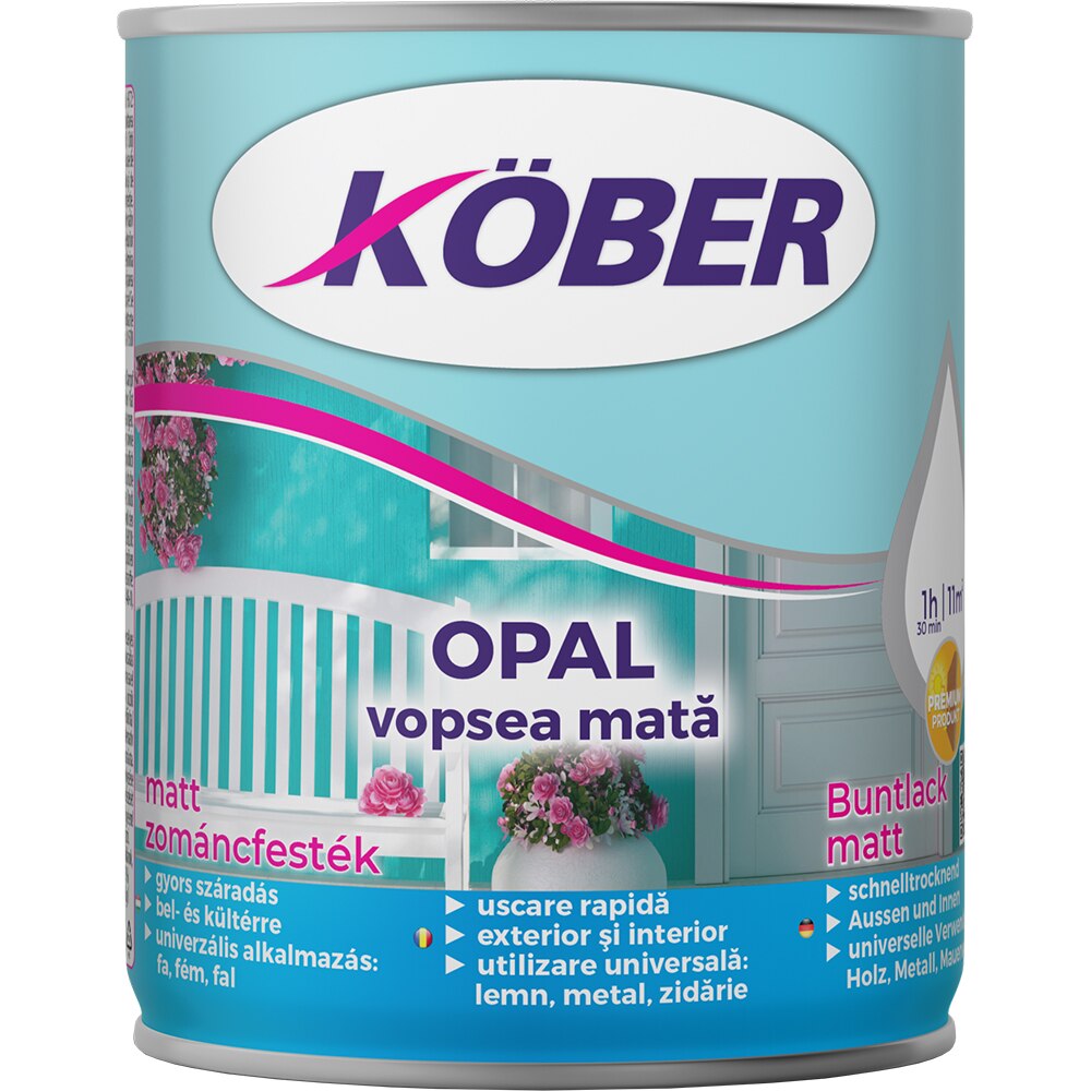 Vopsea KOBER, Opal turcoaz mat, 0.75l