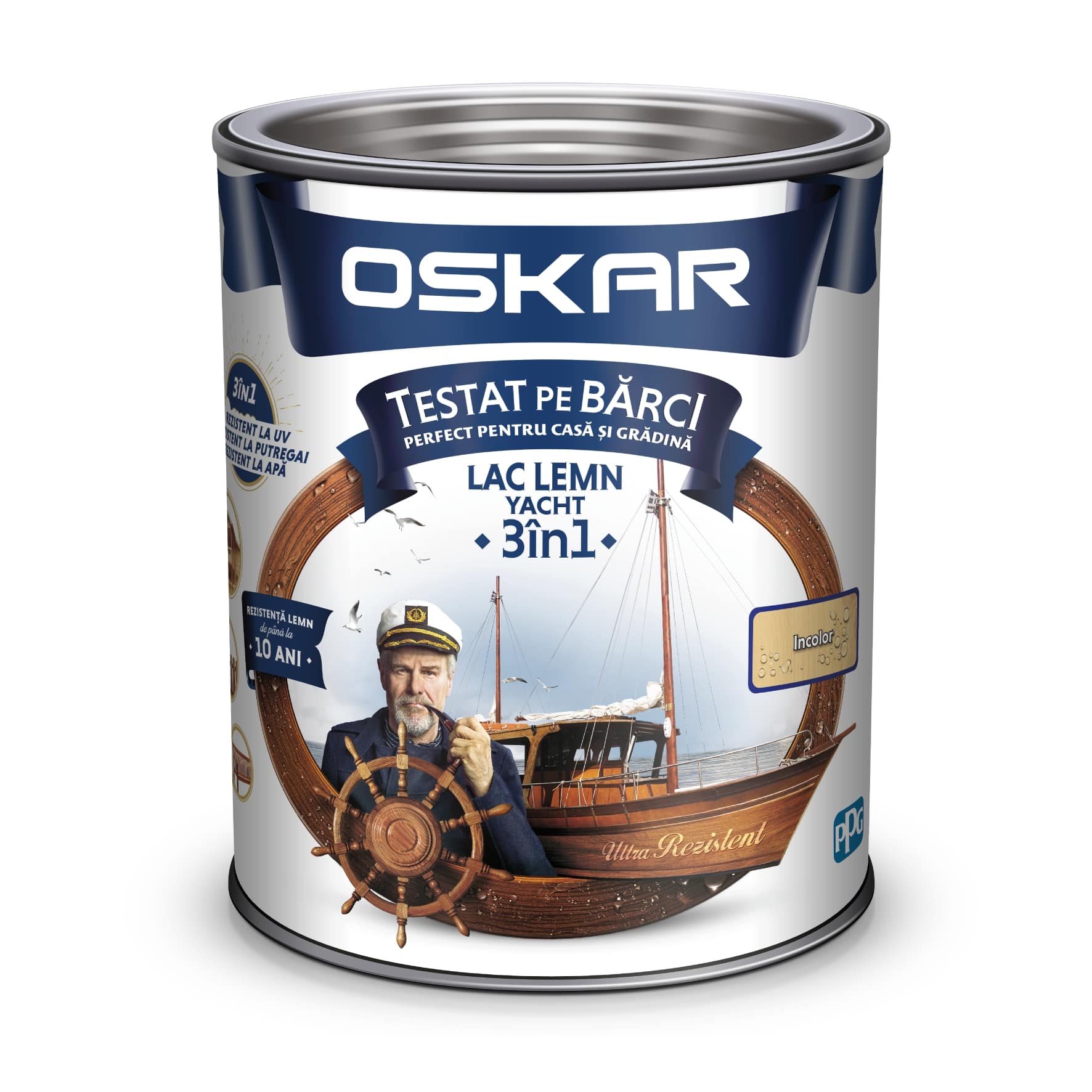 Lac pentru lemn 3 in 1, incolor, 2.5 l • Oskar AquaProtect