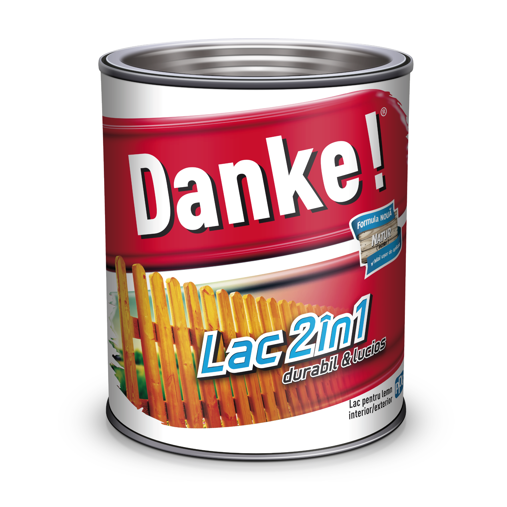 Lac pentru lemn 2 in 1, incolor, 0.75 l  Danke