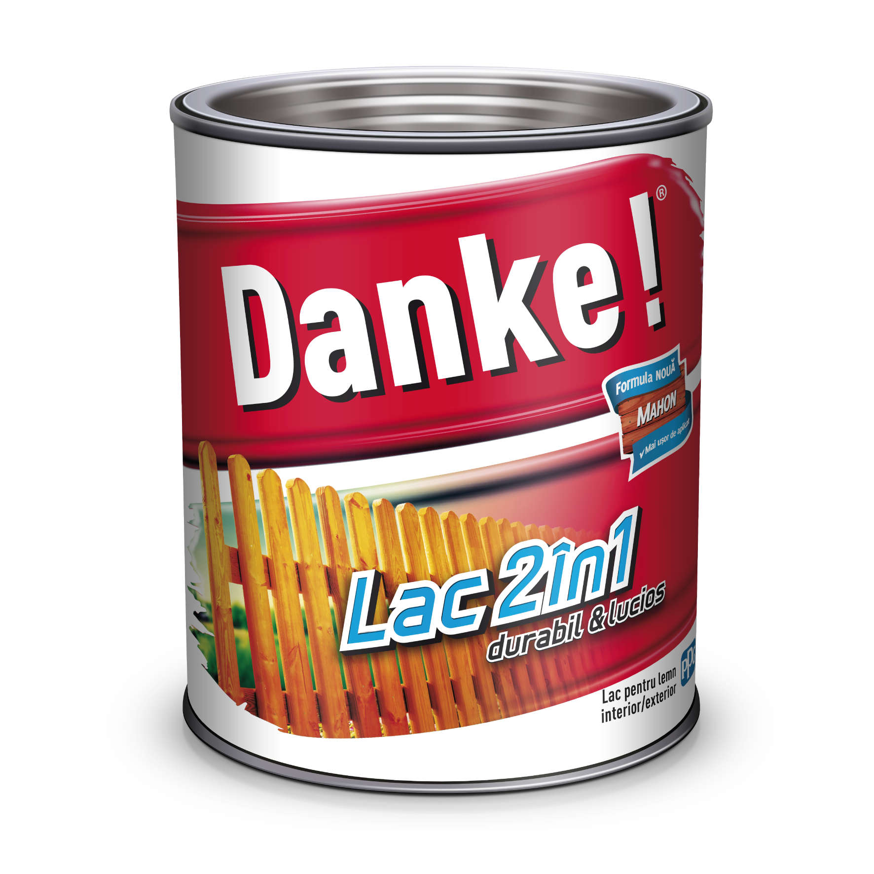 Lac pentru lemn 2 in 1, mahon, 0.75 l  Danke