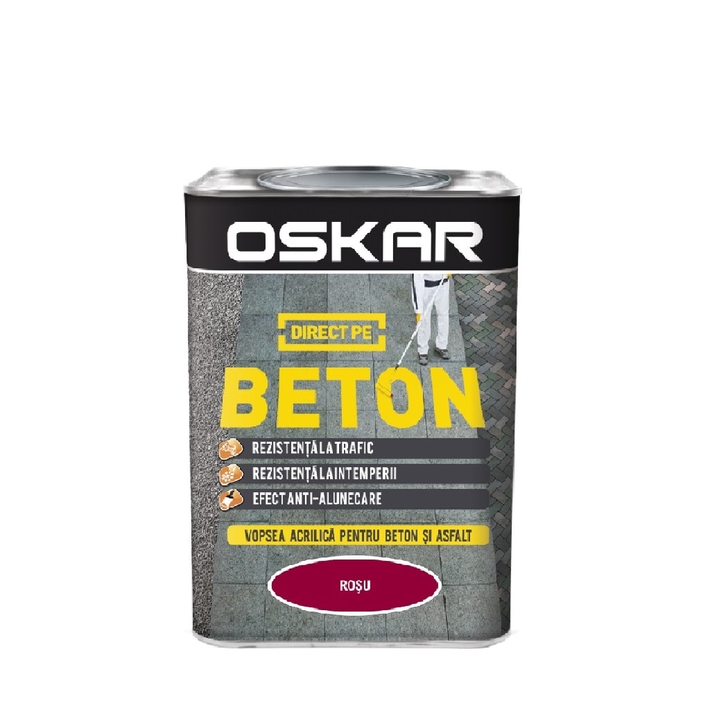 Email direct pe beton, interior/exterior, culoare rosu, 0.75 L  Oskar
