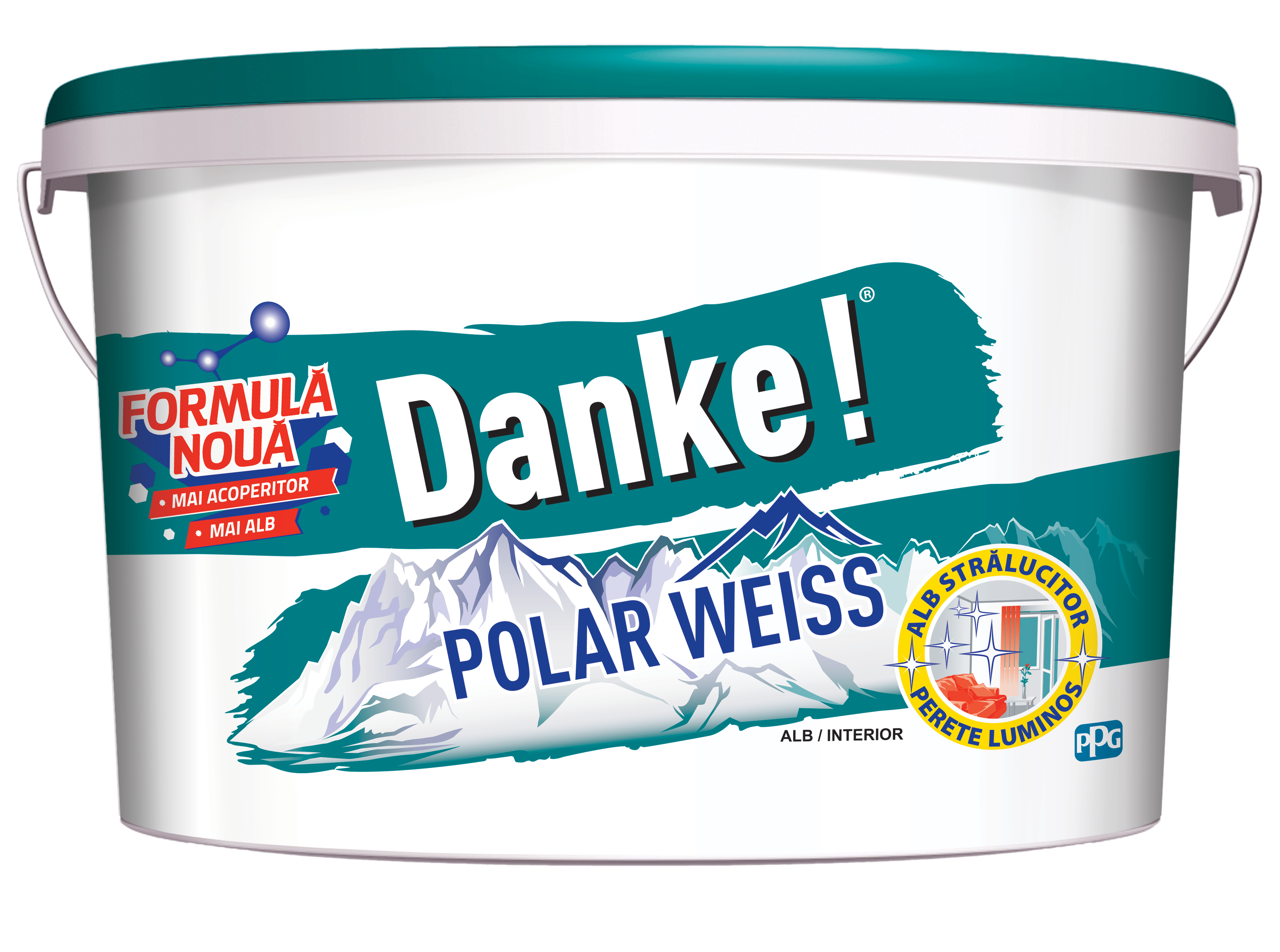 Vopsea lavabila Danke PolarWeiss, alb, 8.5 L, Interior