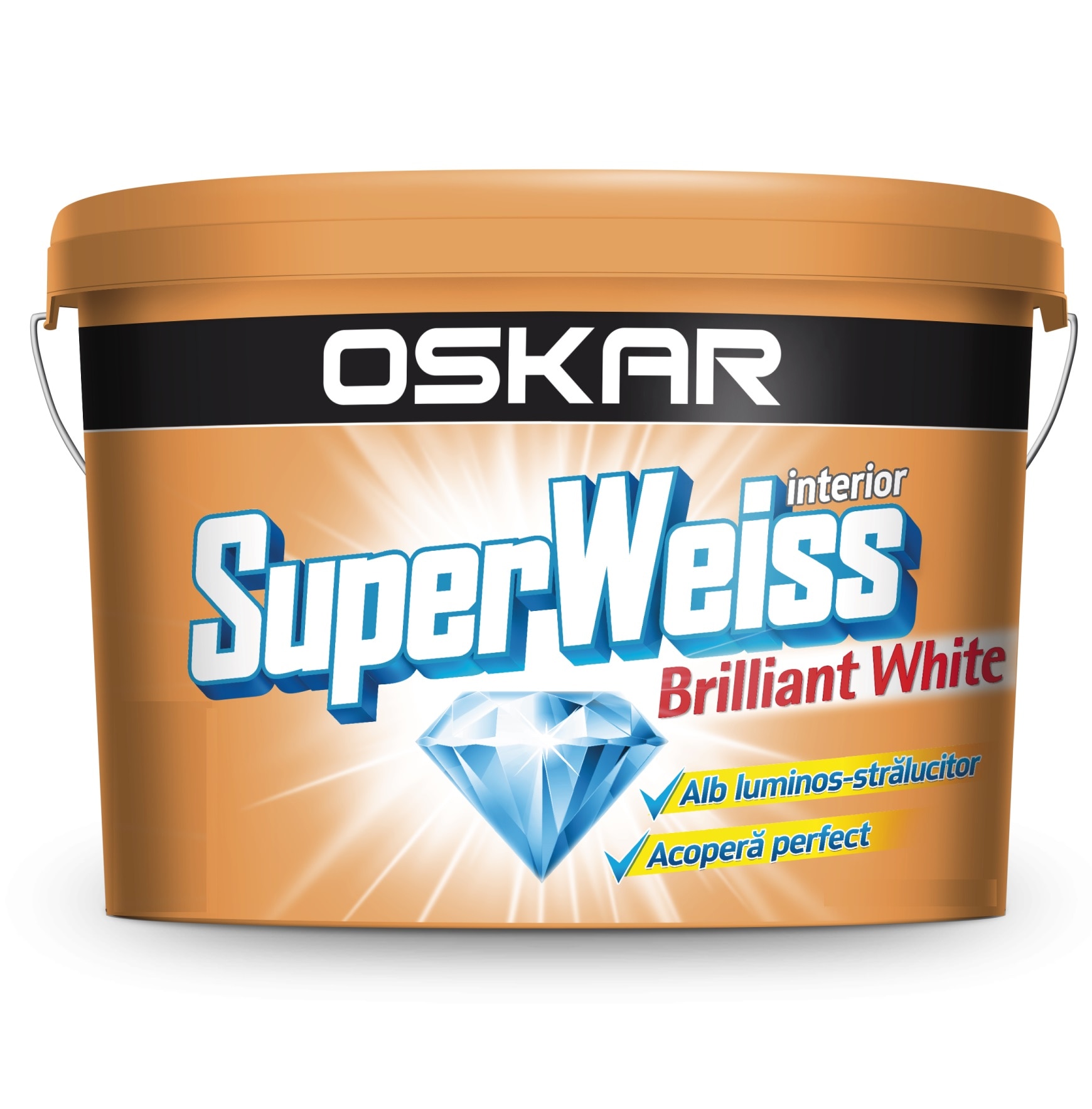 Vopsea lavabila Oskar SuperWeiss Brilliant, alb, 2.5 L, Interior