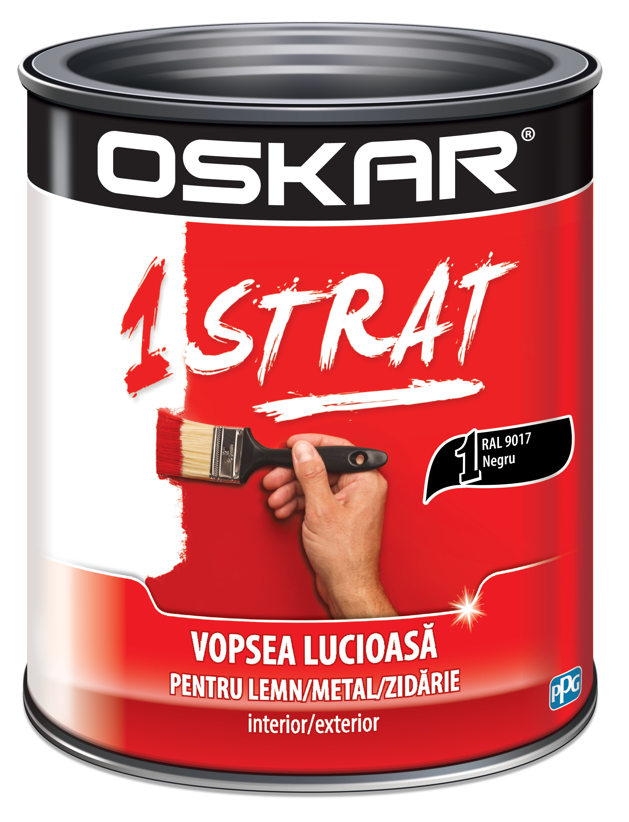Email 1 strat, interior/exterior, culoare negru, 2.5 L • Oskar