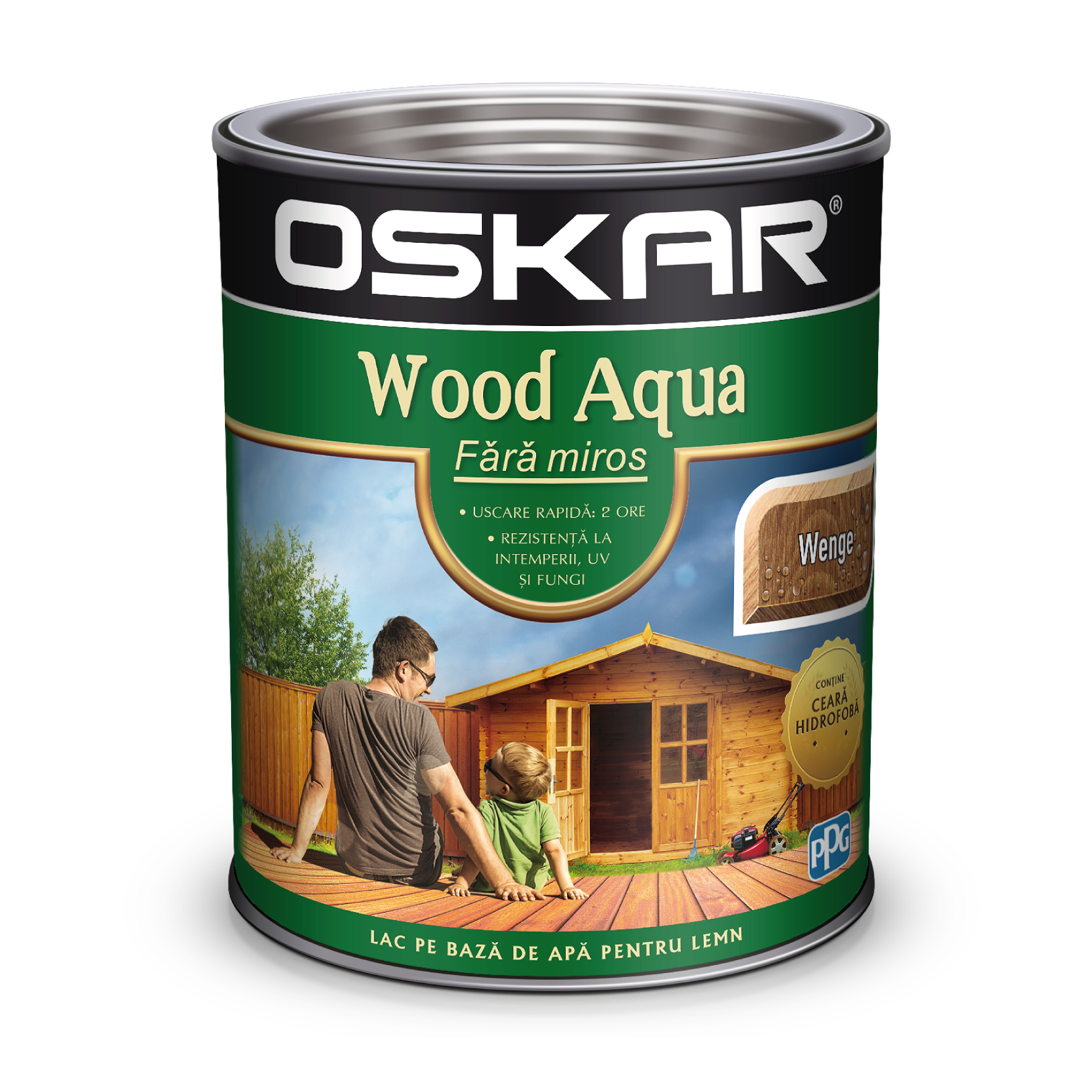 Lac pentru lemn, wenge aqua, 2.5 l • Oskar