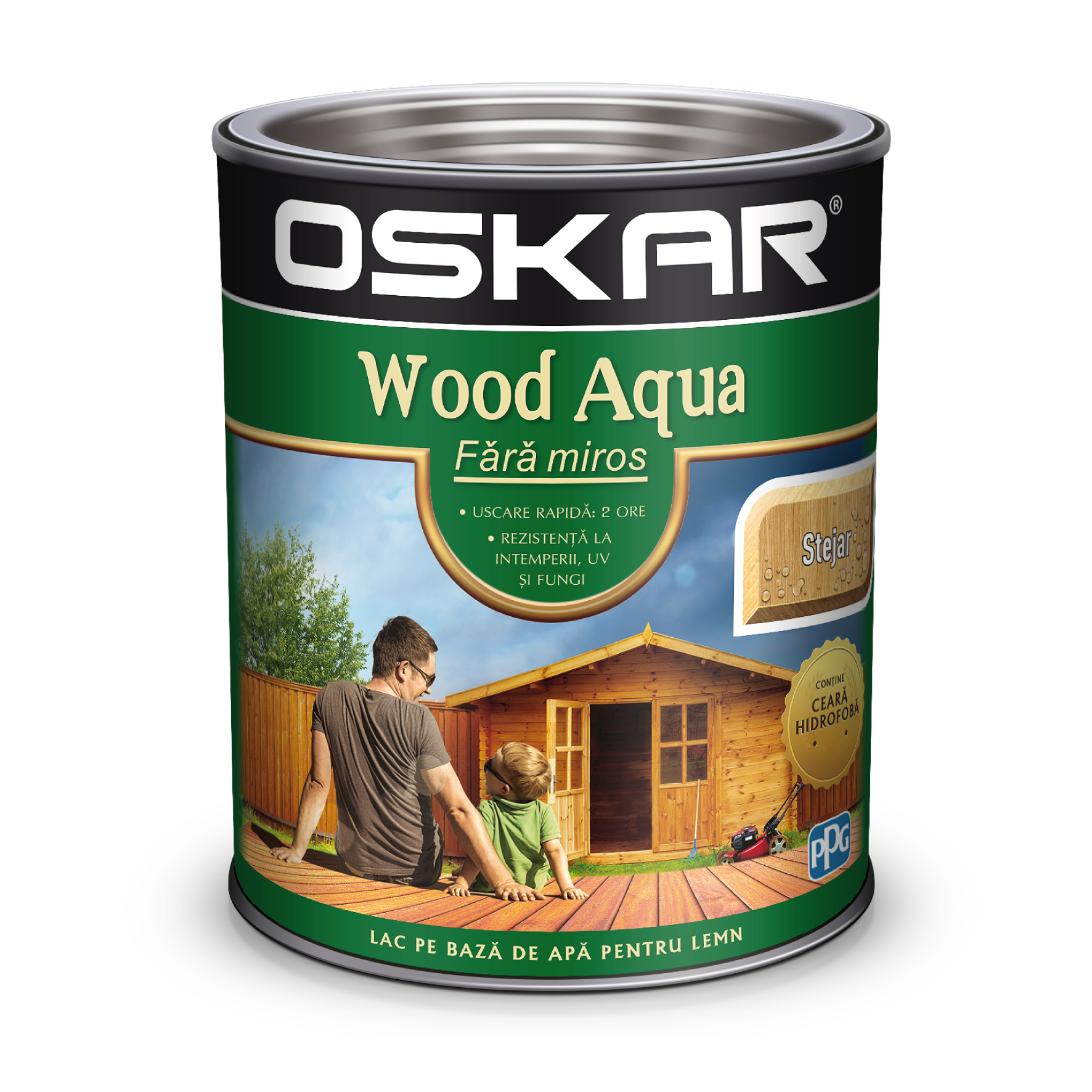 Lac pentru lemn Aqua, stejar, 2.5 l  Oskar