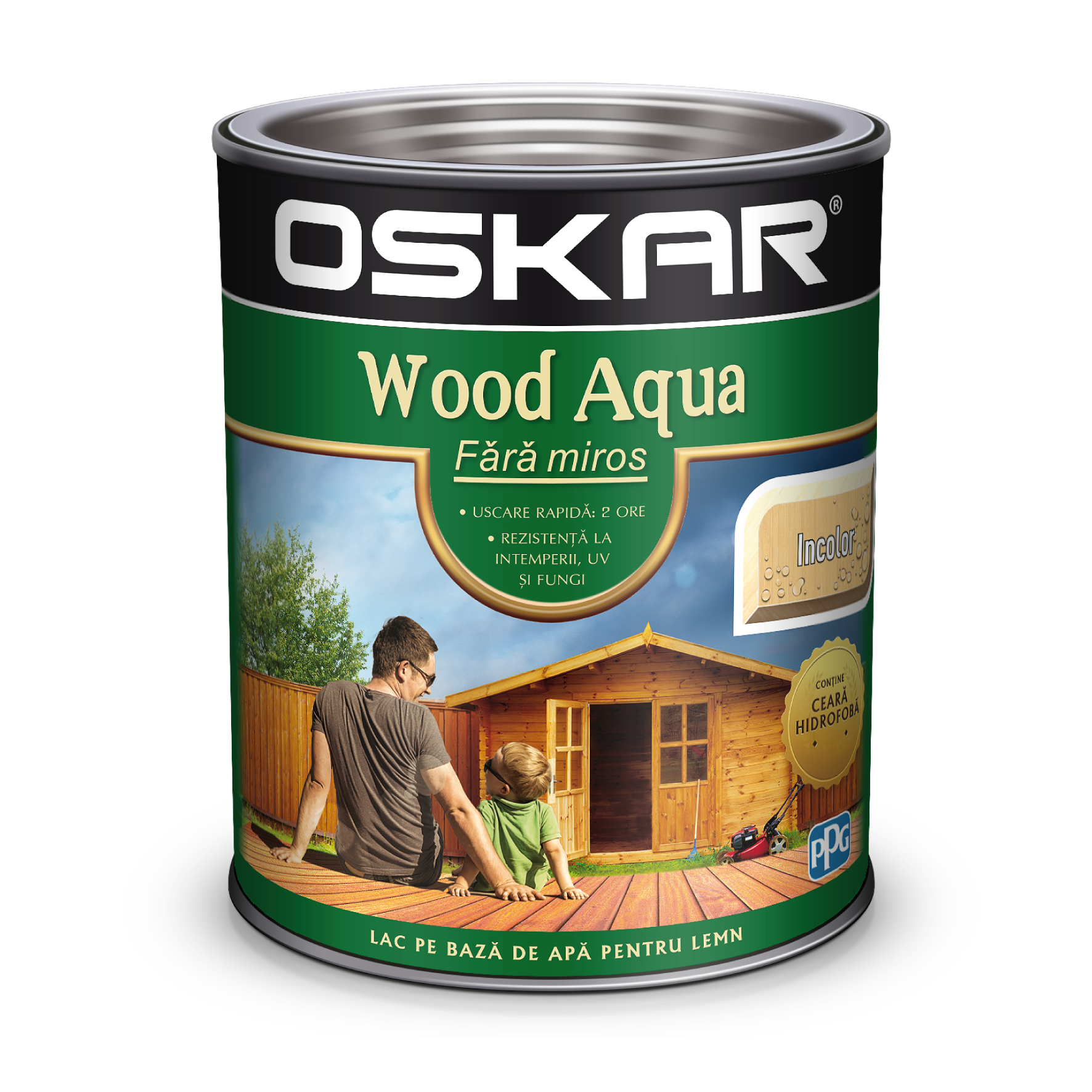 Lac pentru lemn, incolor, 2.5 L • Oskar