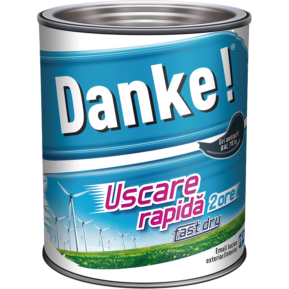 Email DANKE Uscare rapida RAL 7016, 0.75L, gri antracit