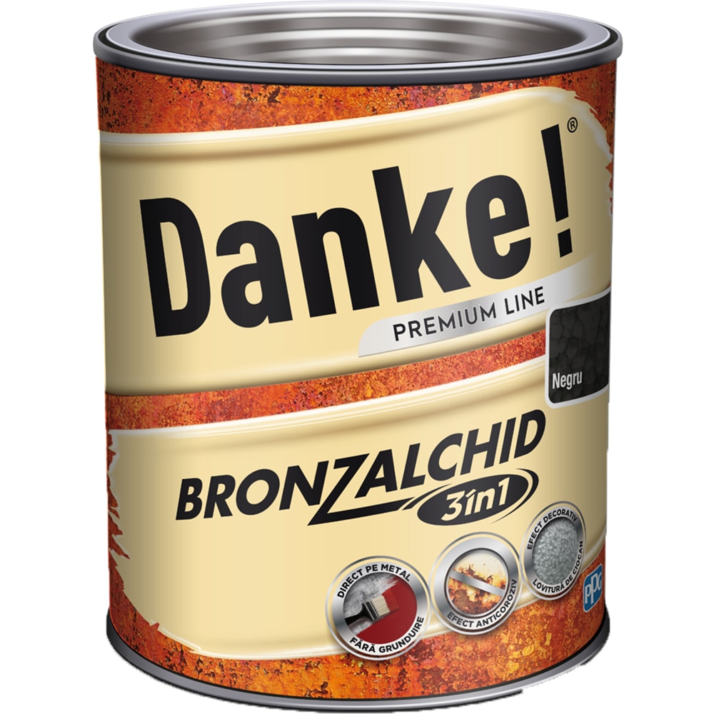 Email pentru metal DANKE Bronzalchid 3in1, negru, 2.5 l