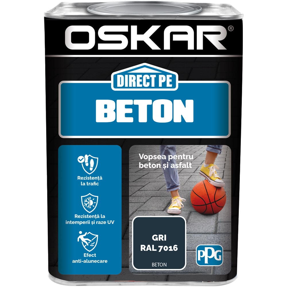 Email OSKAR Direct pe beton, gri RAL 7016, 0.75 l