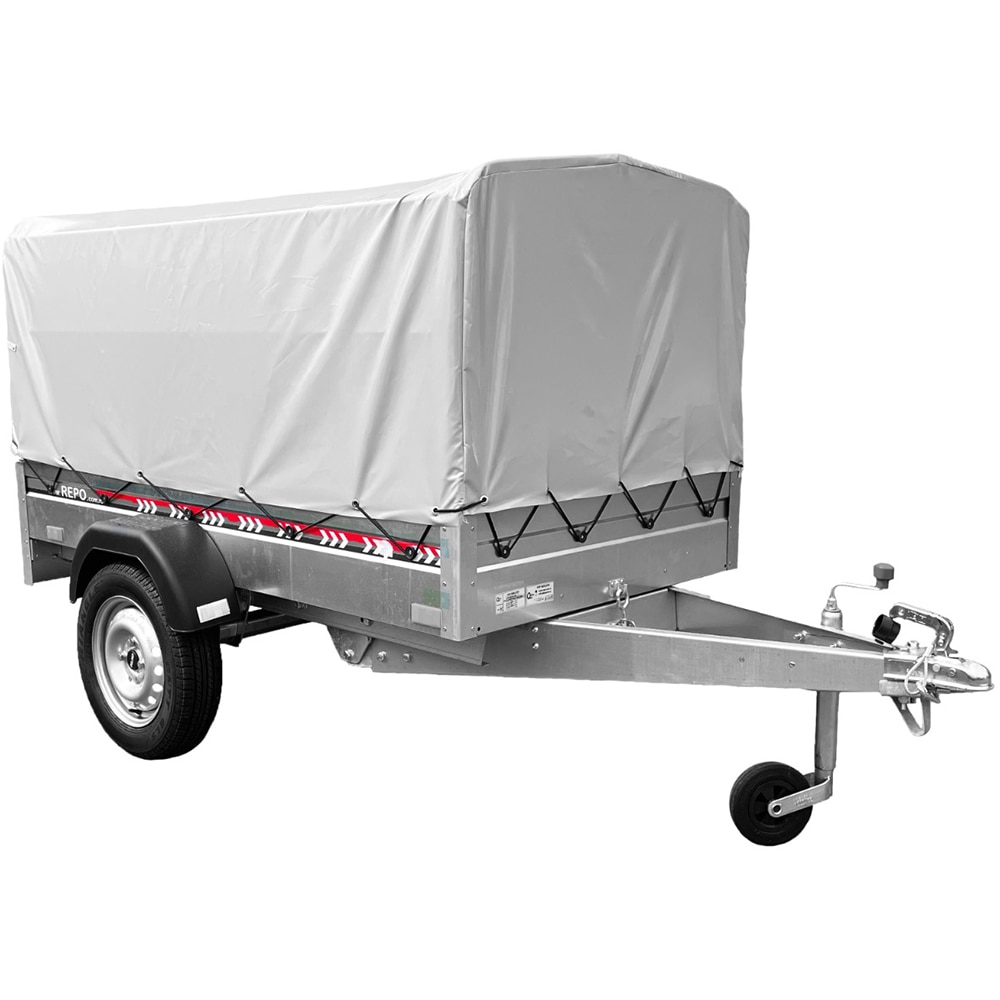 Remorca cu prelata schelet metalic, 298 x 153 x 85 cm, 750 kg