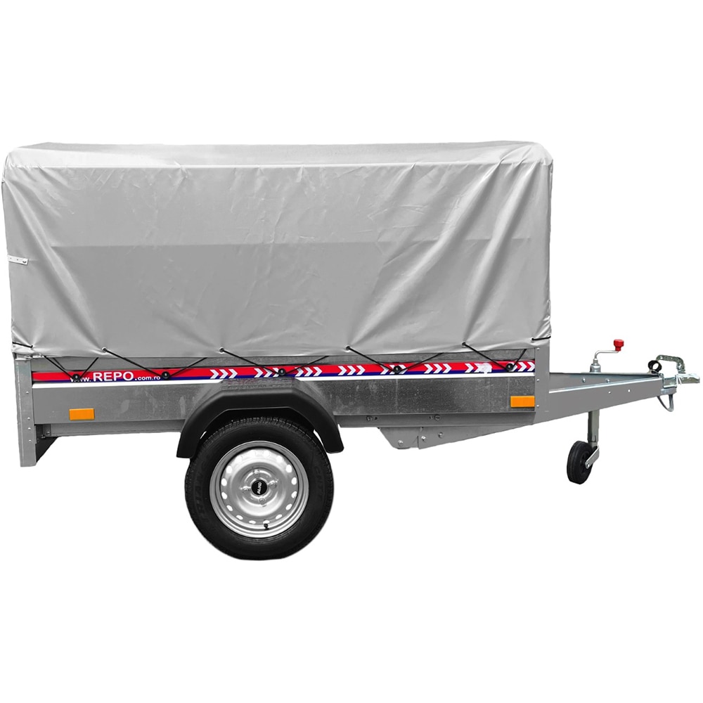 Remorca cu prelata schelet metalic, 298 x 153 x 85 cm, 750 kg