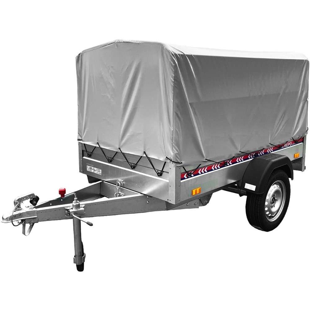 Remorca cu prelata schelet metalic, 298 x 153 x 85 cm, 750 kg