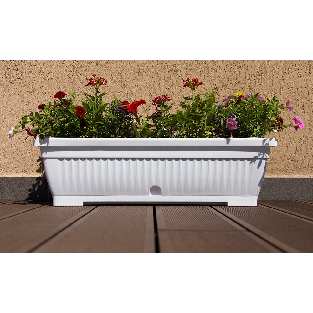Jardiniera Verbena, plastic, 60 x 19.8 x 17.4 cm, alb