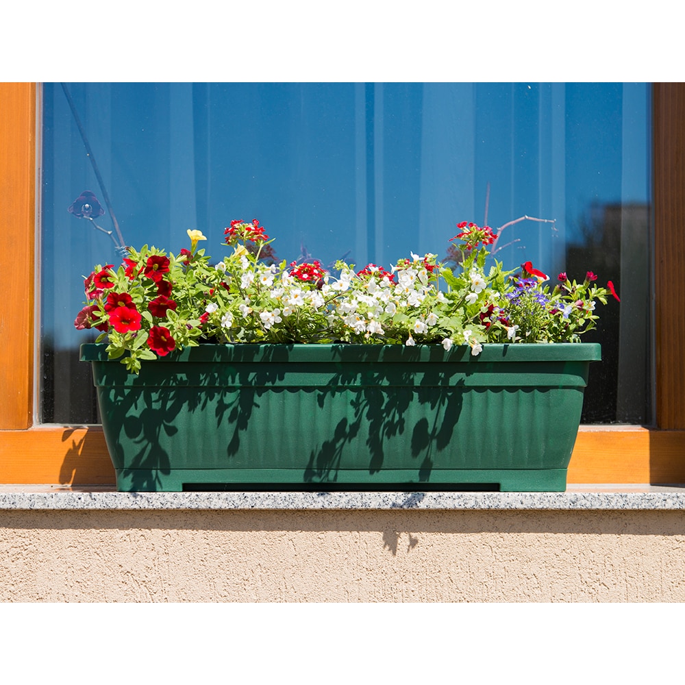 Jardiniera Verbena, plastic, 60 x 19.8 x 17.4 cm, verde