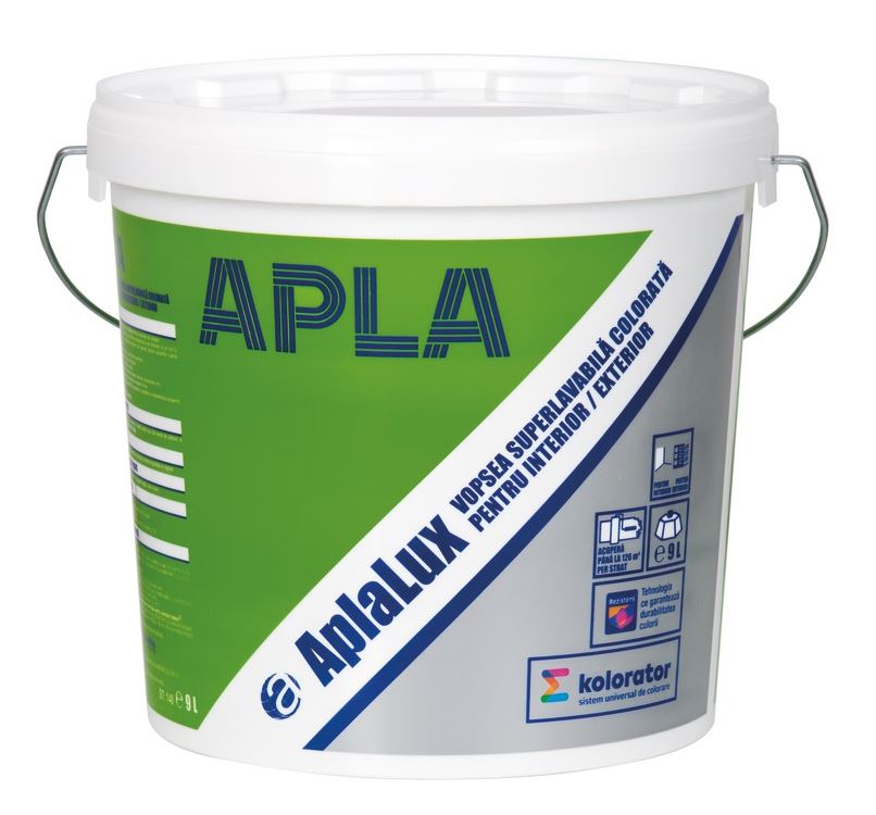 Vopsea superlavabila AplaLux, medie, 9 L, Interior/Exterior