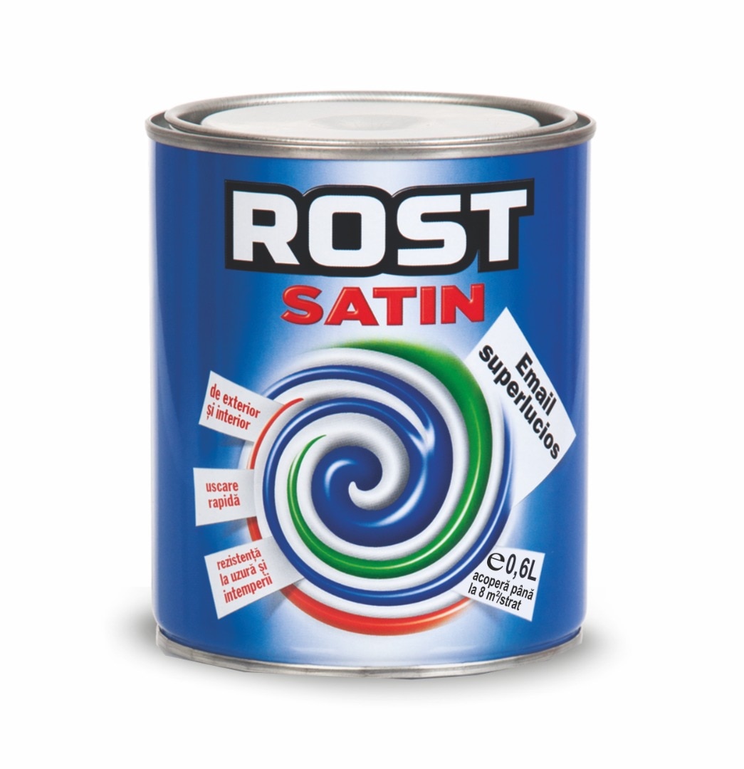 Email superlucios, interior/exterior, culoare alb, 0.6 L  Rost