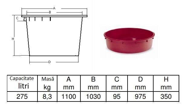 Vas stors struguri 275 L