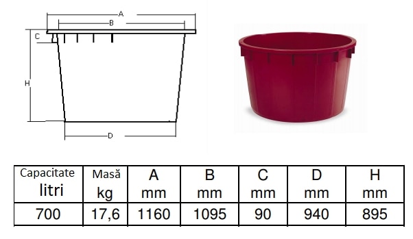 Vas stors struguri 700 L