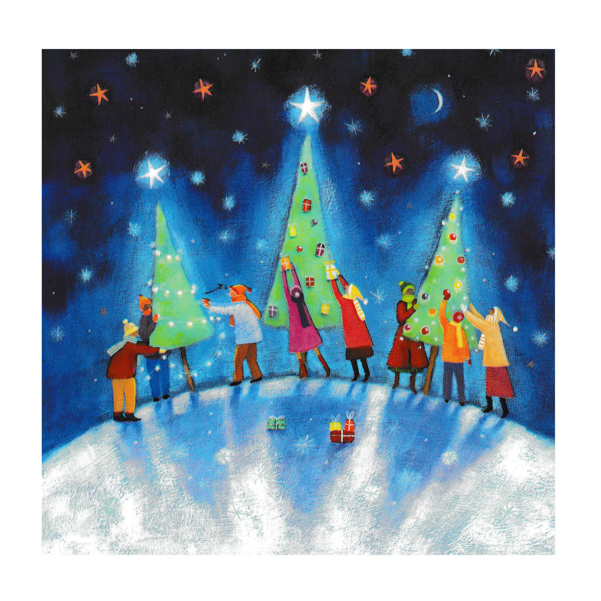 Felicitare de Craciun, patrata, carton, multicolor, diverse modele