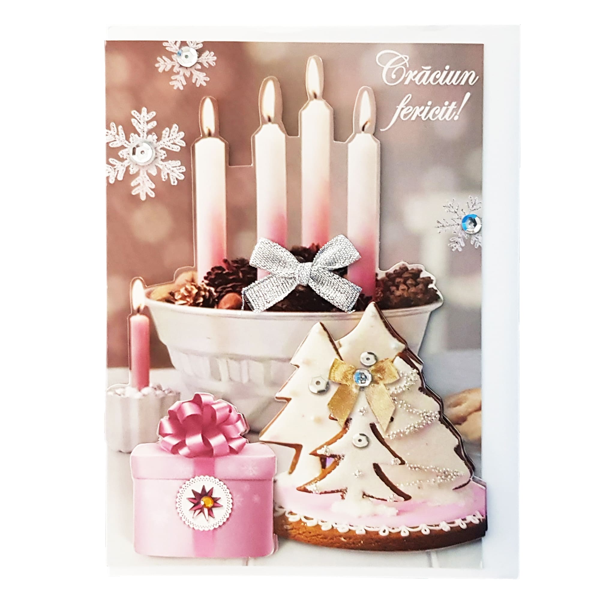 Felicitare Craciun Handmade, multicolor