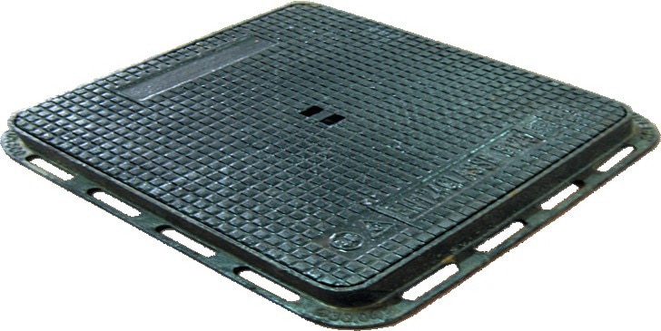 Capac patrat pentru canal, din fonta ductila, 50 x 50 x 3 cm 