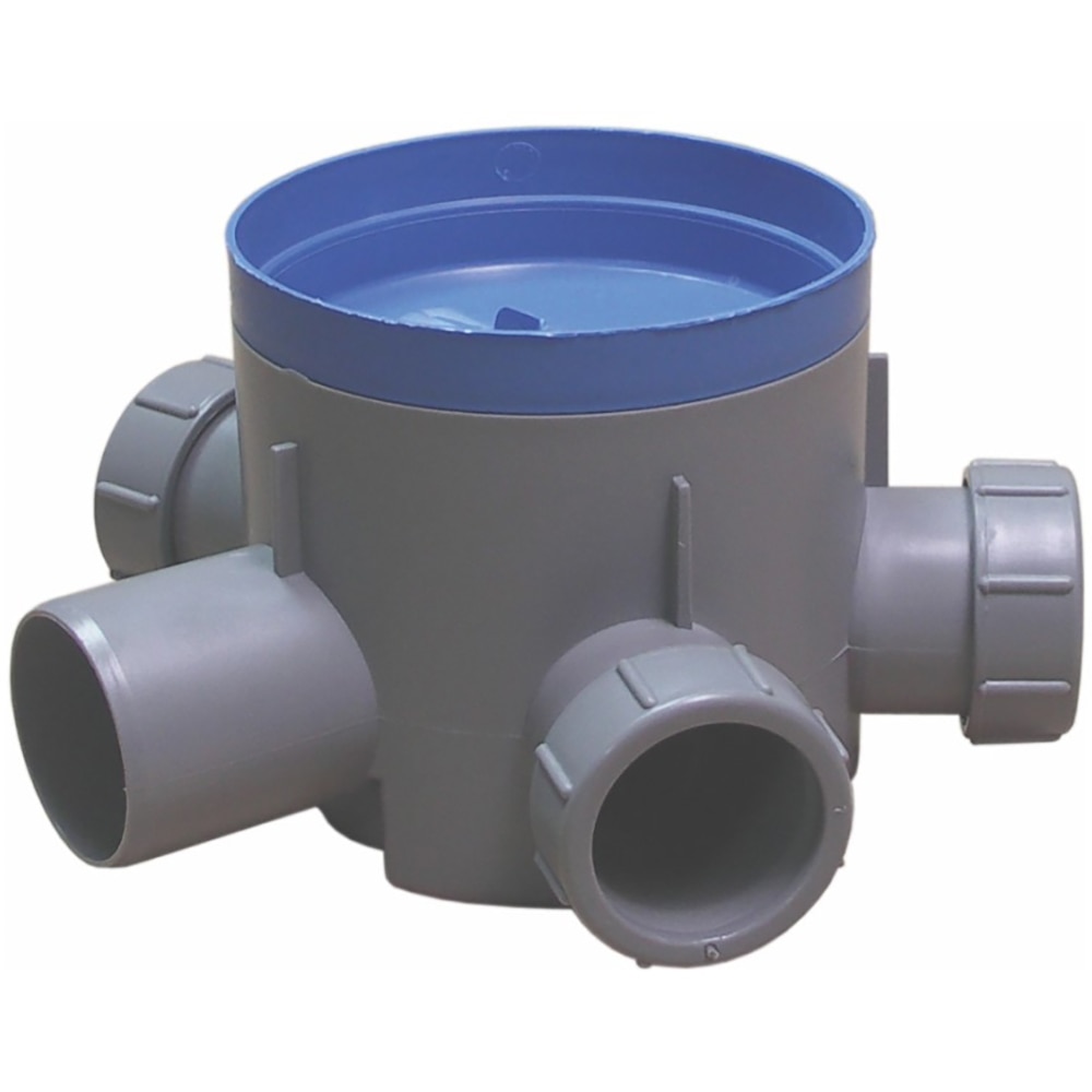 Sifon pardoseala D40, 4 intrari, H 105 mm, gri